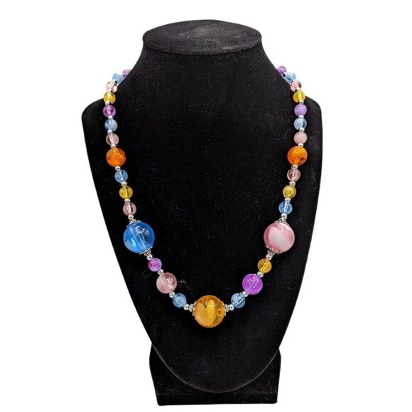 NWT Colorful Beaded Necklace & Earrings - Picture 1 of 3
